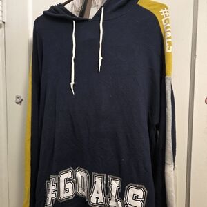 Navy and Yellow Hoodie with Hashtag Design